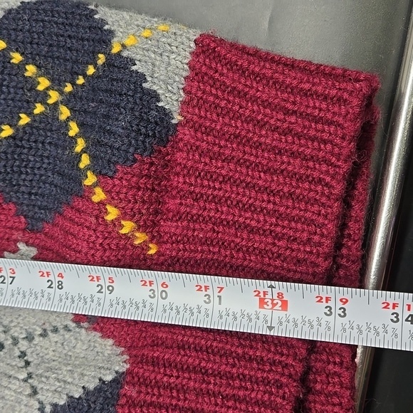 J H Collectibles Wool Argyle Longline Cardigan Sweater Button Front Small - Picture 7 of 10